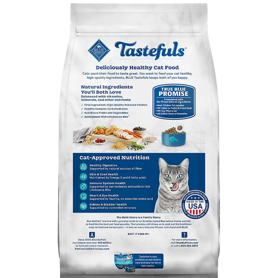 PetSmart Blue Buffalo Tastefuls Adult Dry Cat Food - Natural Chicken Recipe, High Protein for Indoor & Outdoor Cats