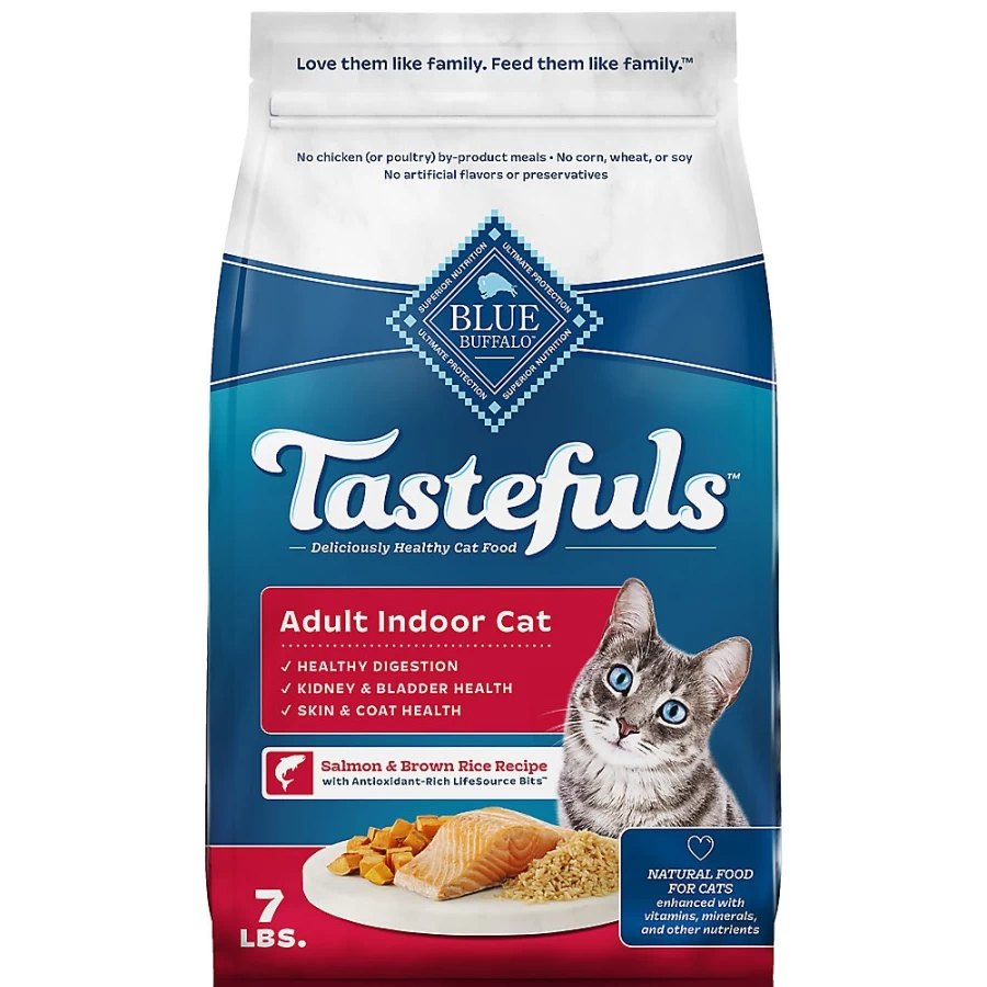 PetSmart Blue Buffalo Tastefuls Adult Dry Cat Food - Natural Salmon Recipe, High Protein for Indoor Cats