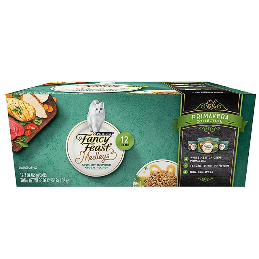 PetSmart Fancy Feast Medleys Adult Wet Cat Food Variety Pack - 2.64 lb. Box, Grain-Free with Essential Vitamins & Minerals
