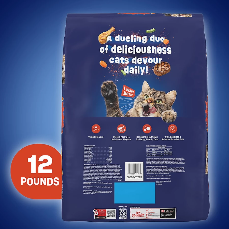 PetSmart Purina Friskies Adult Dry Cat Food - Tender & Crunchy Blend, No Artificial Preservatives
