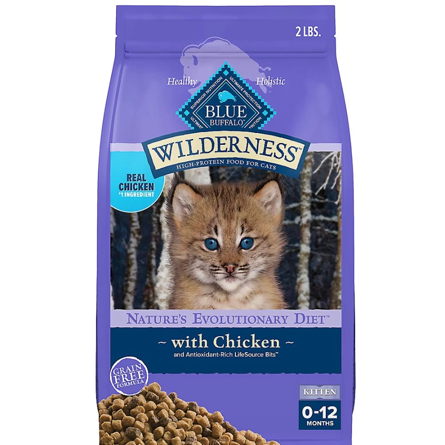PetSmart Blue Buffalo Wilderness Grain-Free Chicken Recipe Dry Kitten Food for Healthy Growth