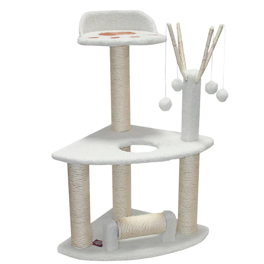 PetSmart Majestic 36-inch Casita Cat Tree for Indoor Cats, Off-White Pet Furniture with Scratching Posts