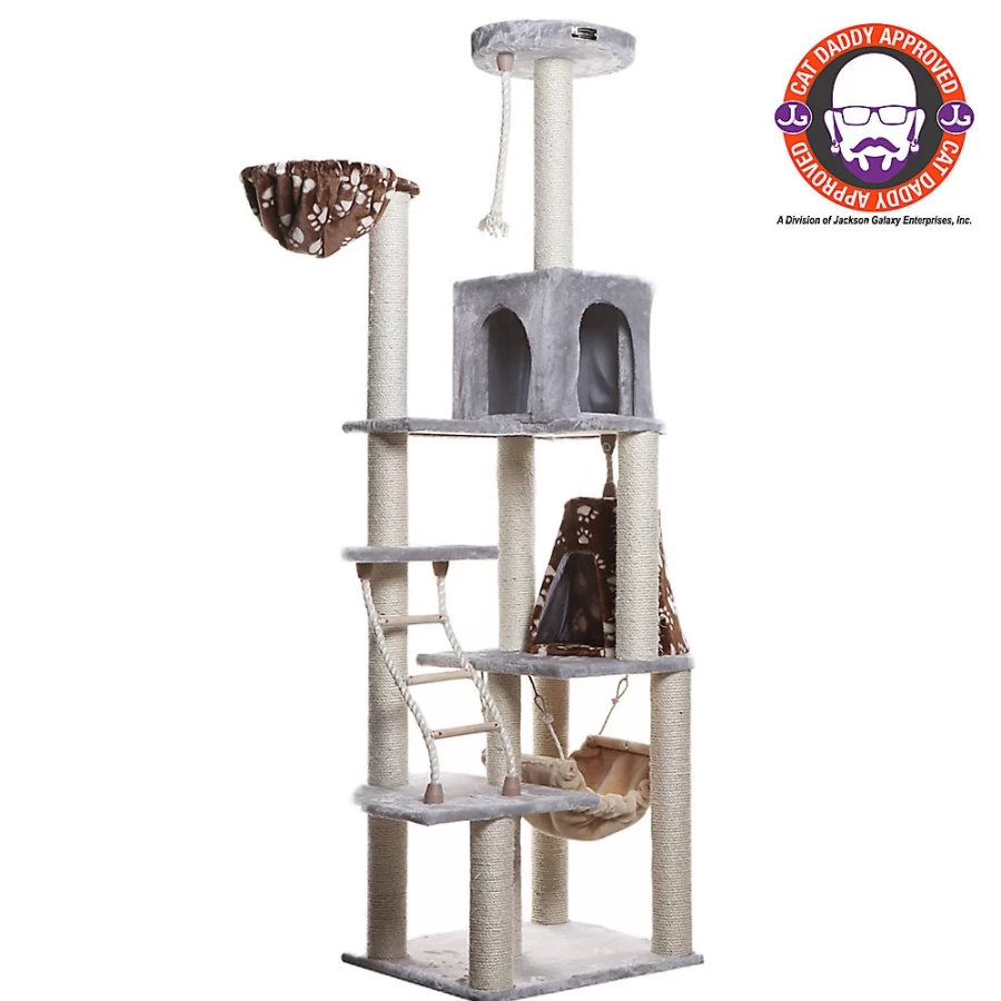 PetSmart Armarkat 78-inch Silver Gray Cat Tree with Sisal Scratching Posts and Faux Fur Perches