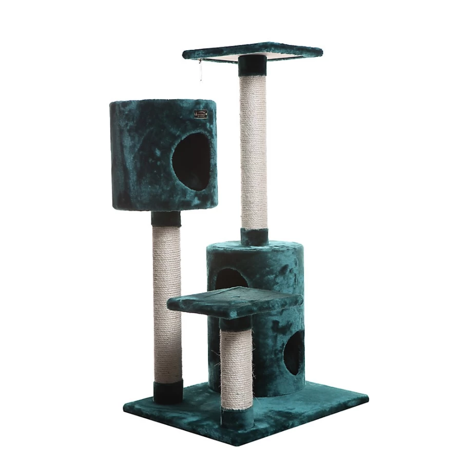 PetSmart Armarkat 43-inch Dark Green Cat Tree with Faux Fur and Real Wood Perches