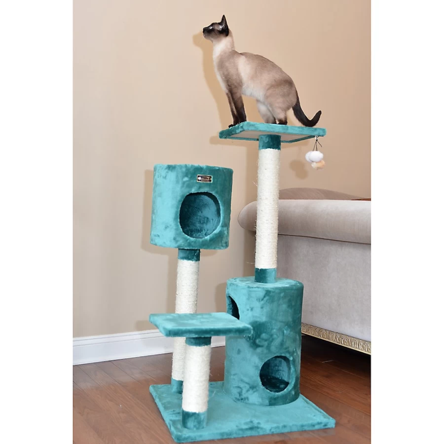 PetSmart Armarkat 43-inch Dark Green Cat Tree with Faux Fur and Real Wood Perches