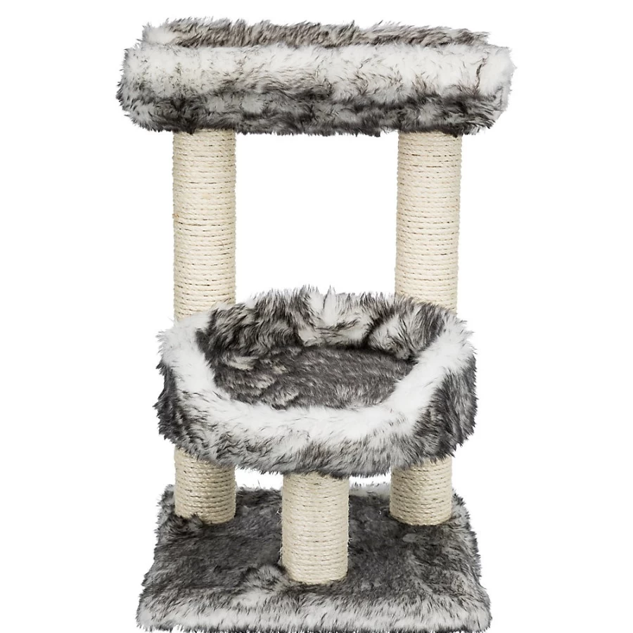 PetSmart Trixie 24-inch Isaba Cat Tree for Indoor Cats, Black and White Scratching Post with Perch