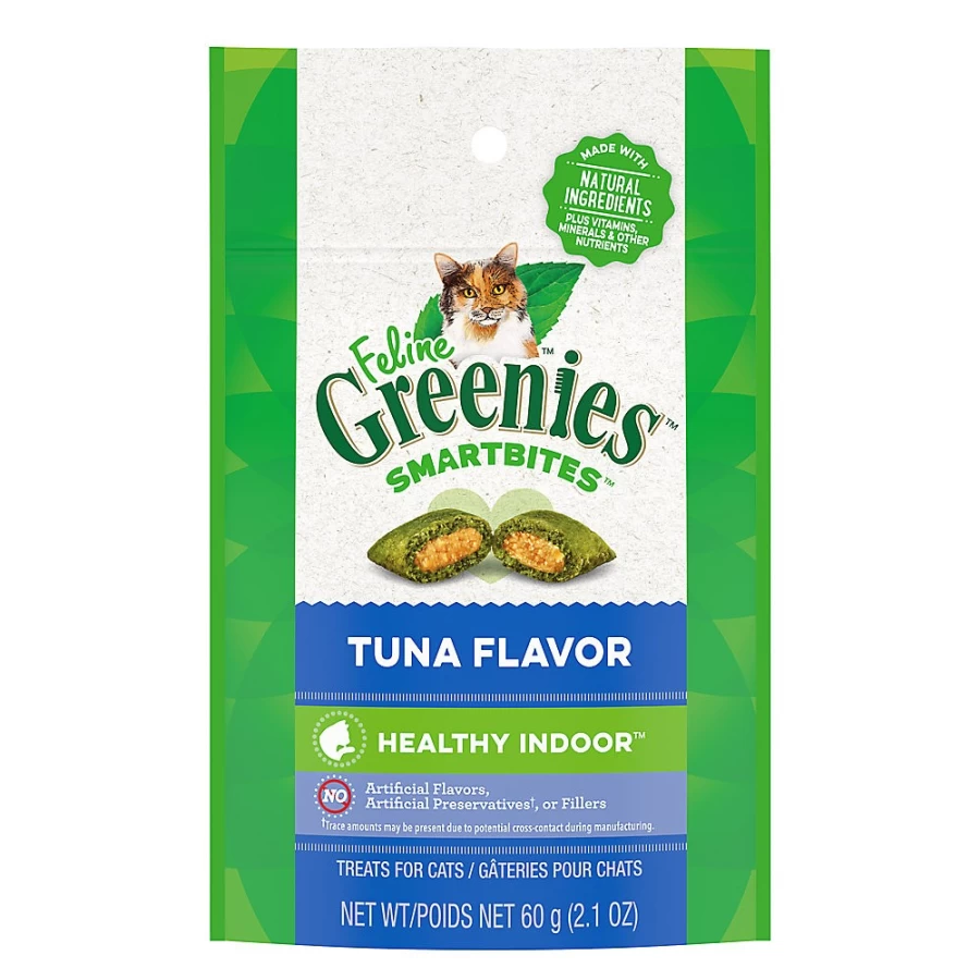 PetSmart Feline Greenies SmartBites Natural Tuna Flavor Cat Treats for Indoor Adult Cats - Healthy Snacks by Greeniestrade