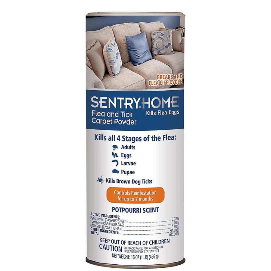 PetSmart SENTRY HOME Flea & Tick Control Carpet Powder for Dogs & Cats