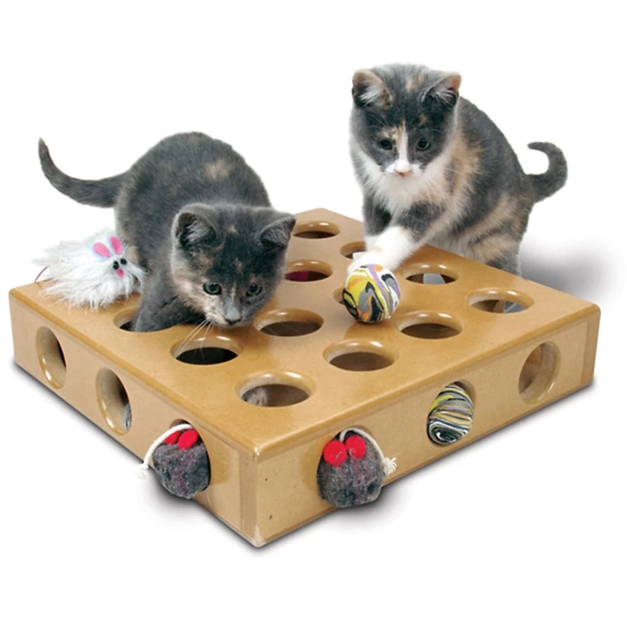 PetSmart Interactive Peek-a-Prize Cat Toy Box - Engaging Puzzle Game for Cats by SmartCat