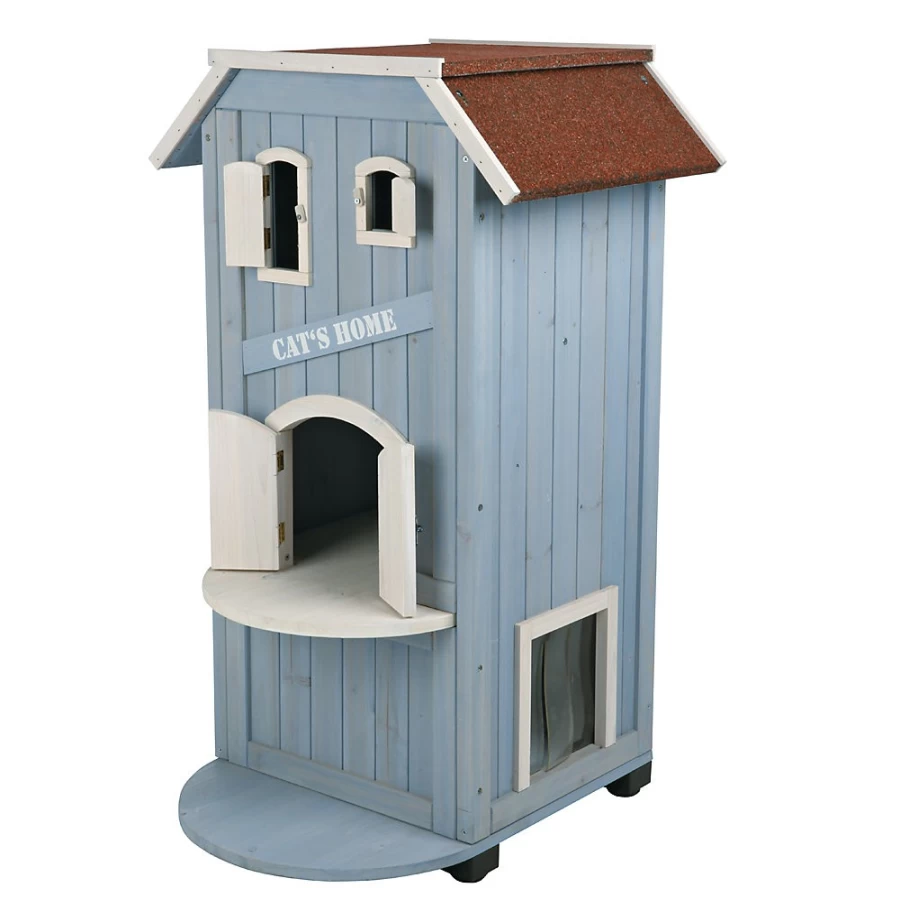PetSmart Trixie 3-Story Outdoor Cat House - Durable Weatherproof Climbing Structure for Cats