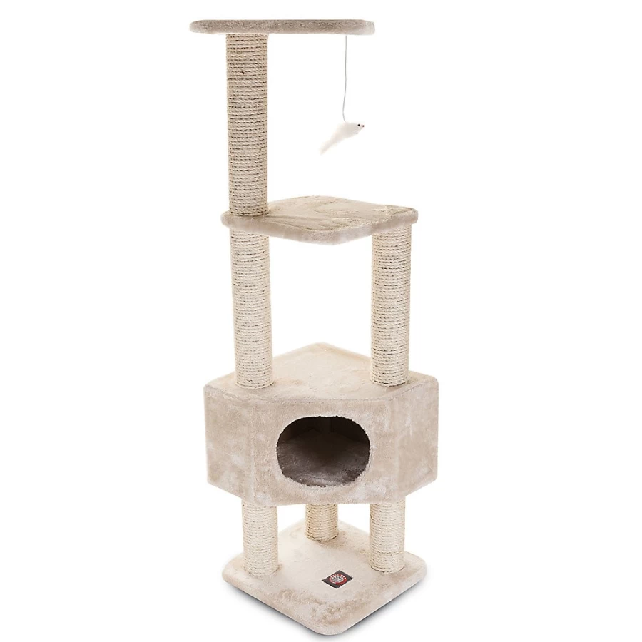 PetSmart Majestic 52-Inch Cat Tree with Perches & Scratching Posts - Off White Bungalow for Large Cats