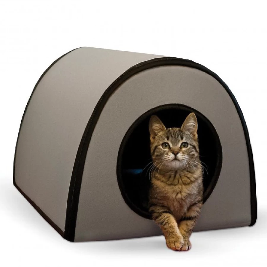 PetSmart KH Mod Thermo Kitty Shelter - Insulated Outdoor Cat House for Winter, Weatherproof Feral Cat Shelter with Heated Pad