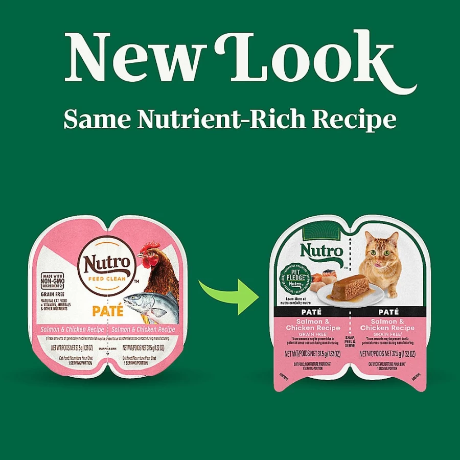 Nutro Perfect Portions Grain-Free Pate Wet Cat Food for Adults - 2.64oz Trays by PetSmart | High-Protein, Natural Ingredients