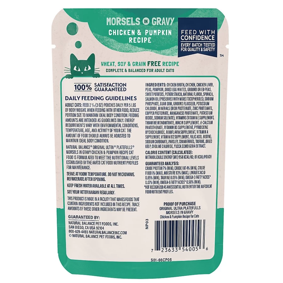 PetSmart Grain-Free Natural Balance Platefulls Adult Cat Food with Chicken & Pumpkin Recipe