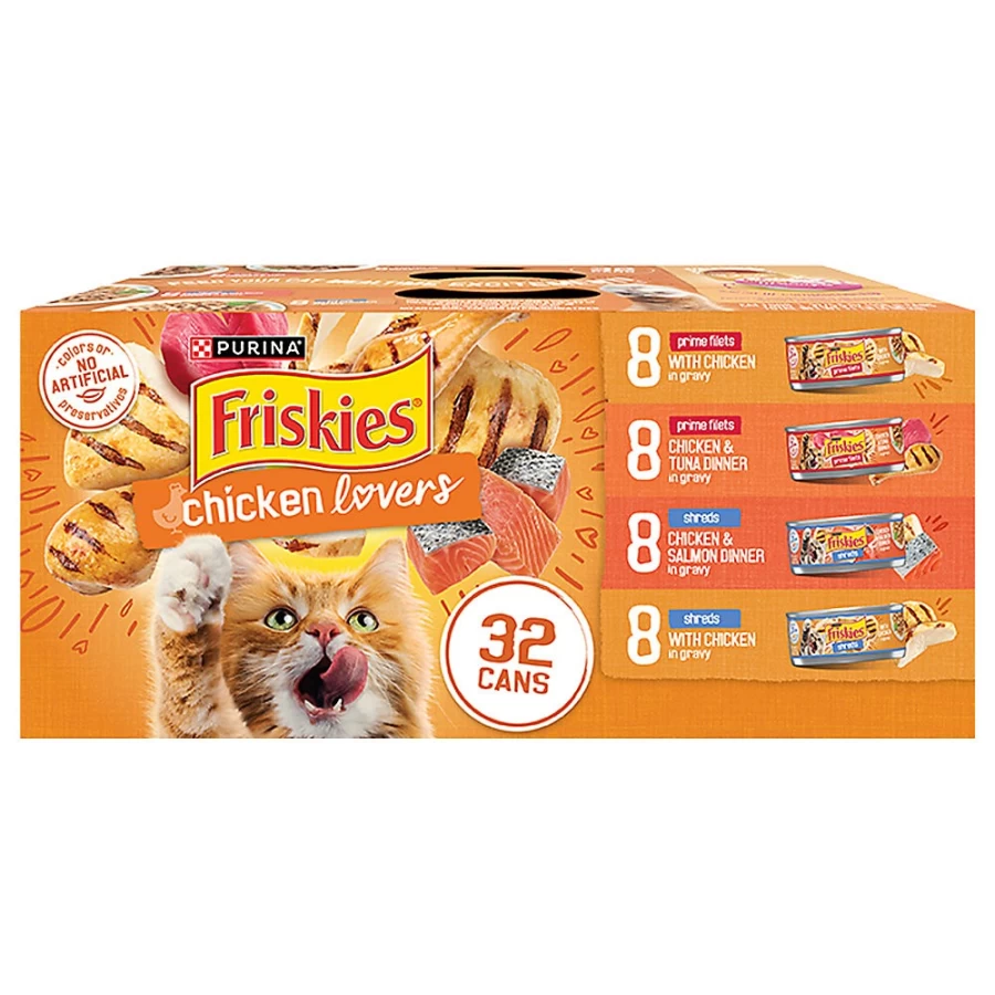 Purina Friskies Adult Wet Cat Food Variety Pack, 12.93 lb Bulk Case | Savory Seafood & Poultry Flavors | Tender & Chunky Texture | Complete & Balanced Nutrition for Cats | Sold by PetSmart