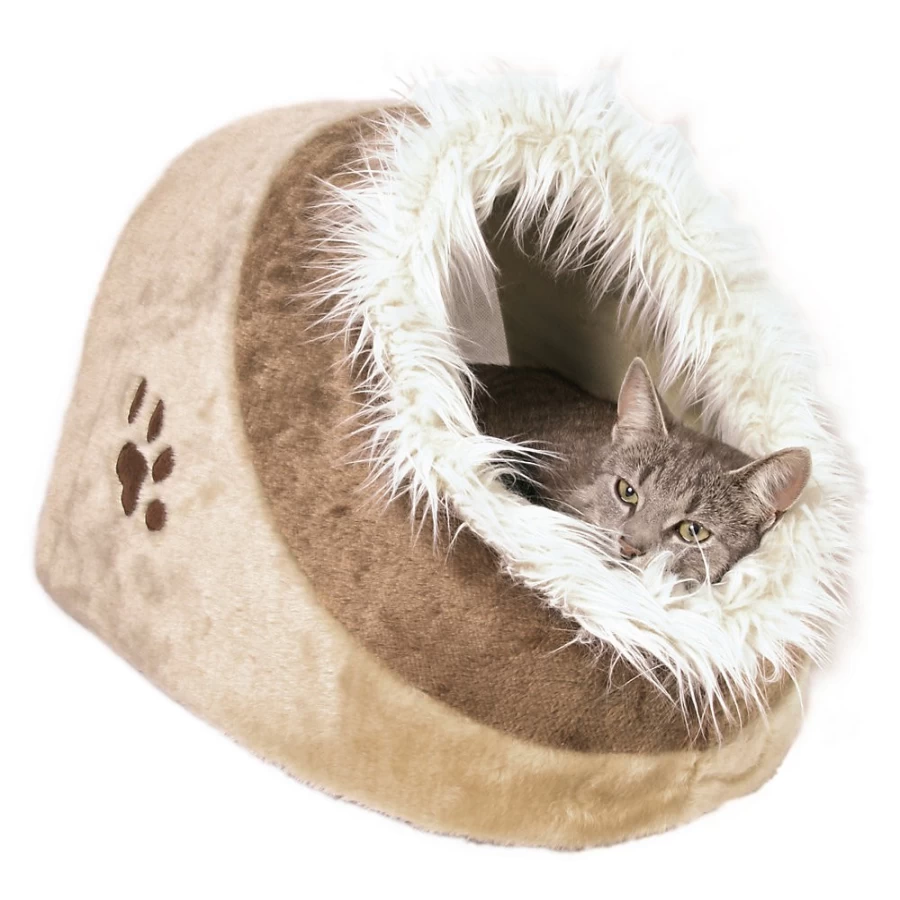 PetSmart Trixie Minou Cuddly Condo Cat Bed - Soft Plush Pet Bed for Cats & Small Dogs