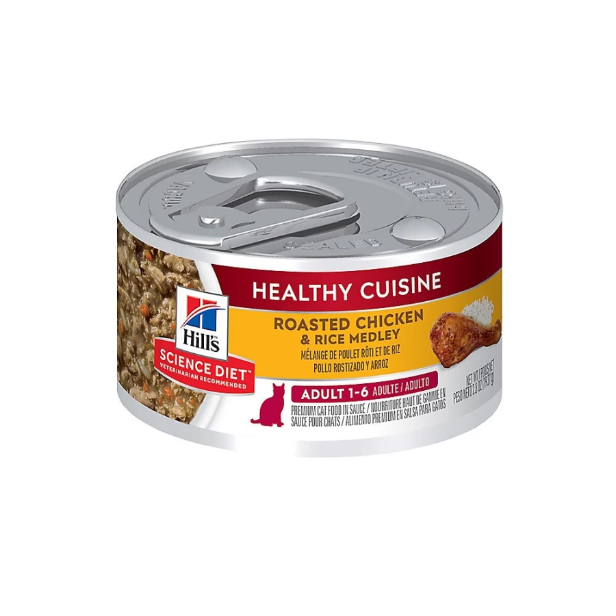 PetSmart Hill's Science Diet Adult Wet Cat Food with Chunks in Gravy, 2.8 oz Can - Healthy Cuisine for Cats