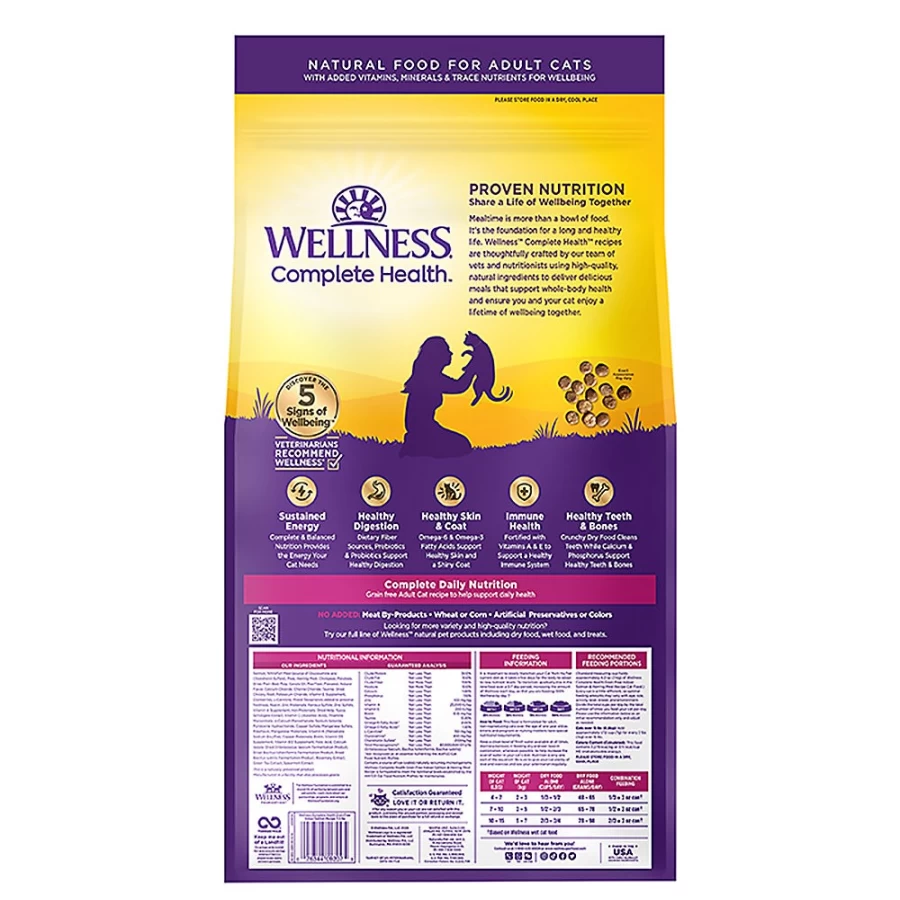 PetSmart Wellness Complete Health Grain-Free Indoor Cat Food with Salmon & Herring Meal - Natural Recipe for Adult Cats