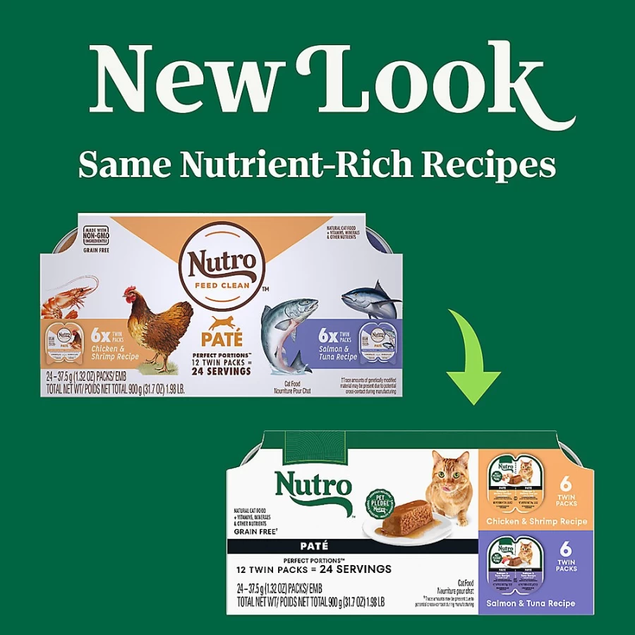 PetSmart Nutro Perfect Portions Grain-Free Adult Wet Cat Food Variety Pack - 12 Count, Cuts in Gravy