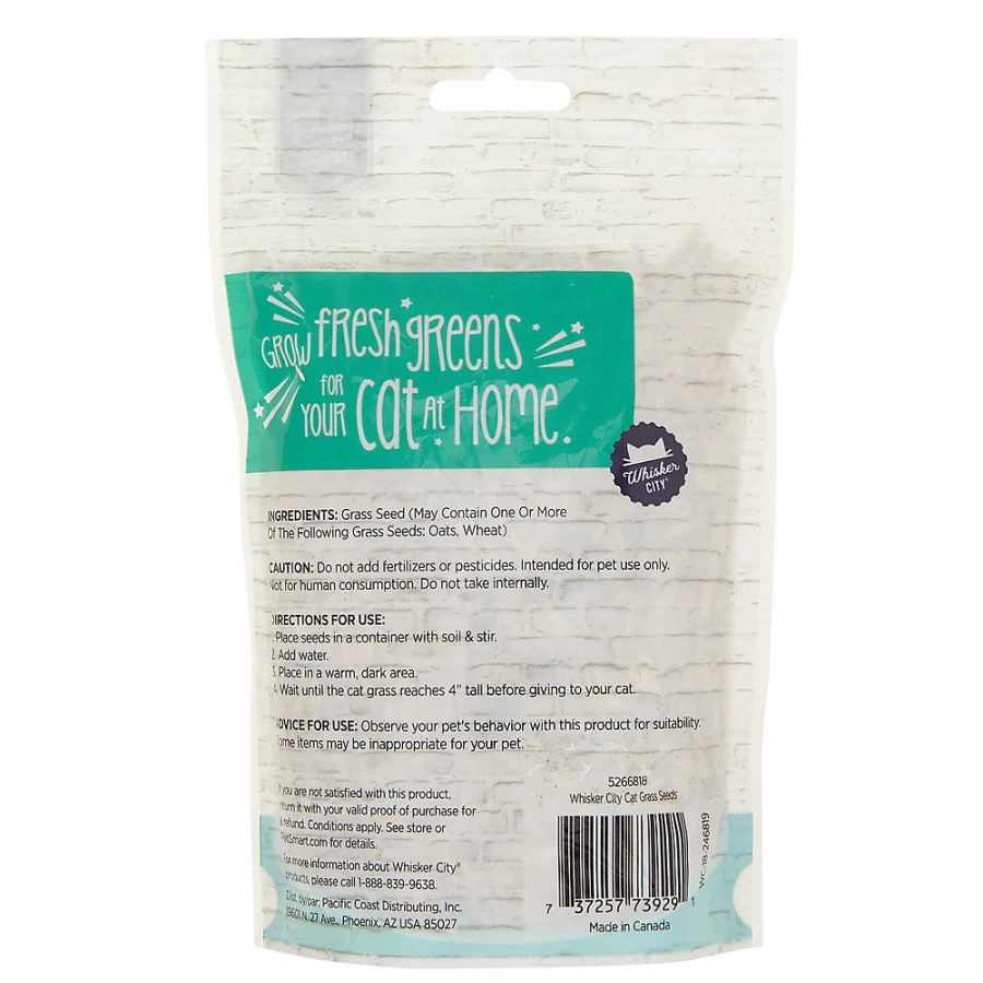 PetSmart Whisker City Organic Cat Grass Seeds for Indoor Cats - Grow Your Own Healthy Cat Grass Kit