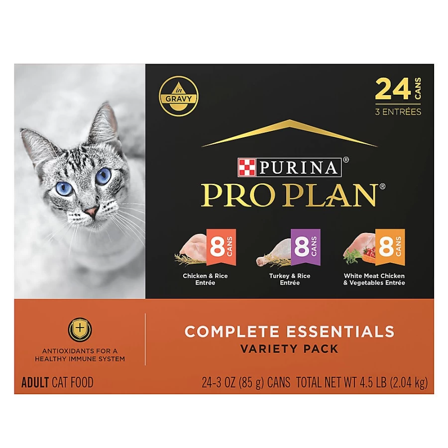 Purina Pro Plan Adult Wet Cat Food High-Protein with Antioxidants, 3oz Cans (24-Pack) | PetSmart