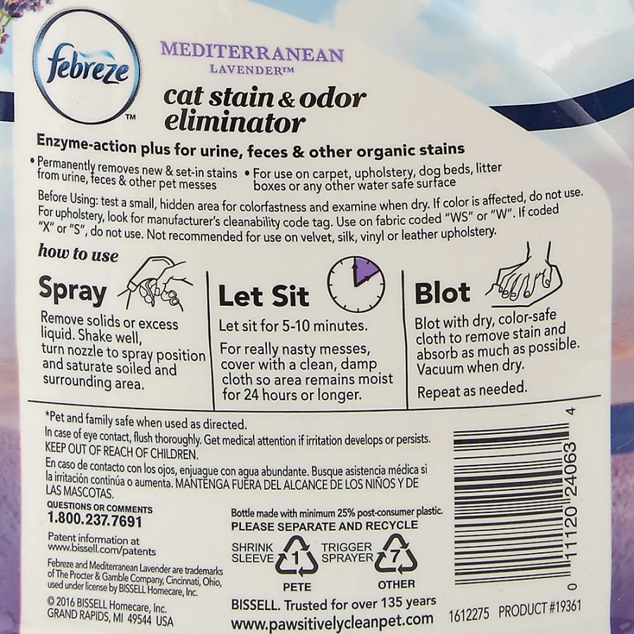 PetSmart Bissell Pawsitively Clean Cat Stain & Odor Eliminator with Febreze - Lavender Scent