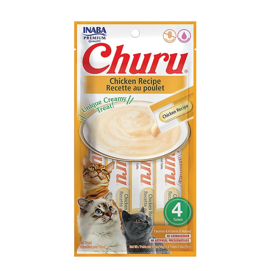 PetSmart Inaba Churu Creamy Chicken Puree Cat Treats - Tasty & Healthy Soft Pate Snack for Cats