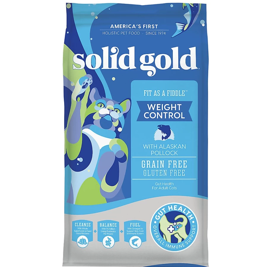 PetSmart Solid Gold Fit as a Fiddle Cat Food - Grain Free, Gluten Free Alaskan Pollock Recipe for Adult Cats