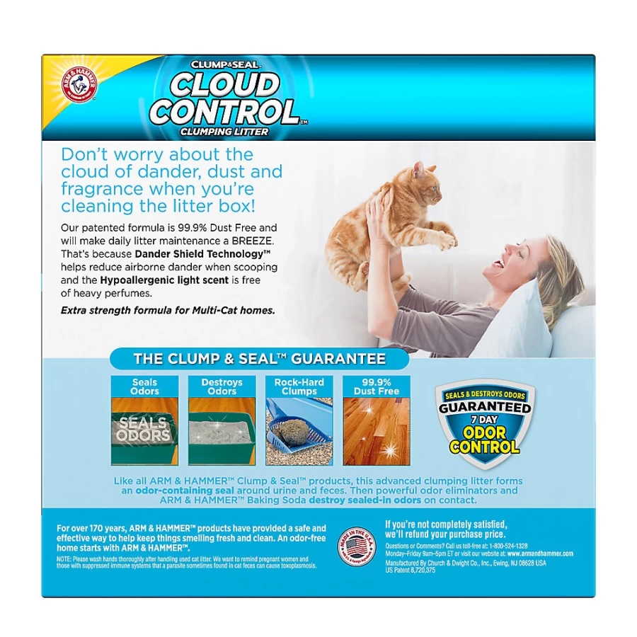 PetSmart Arm & Hammer Clump & Seal Cloud Control Clumping Clay Cat Litter - Scented, Low Dust Multi-Cat Litter