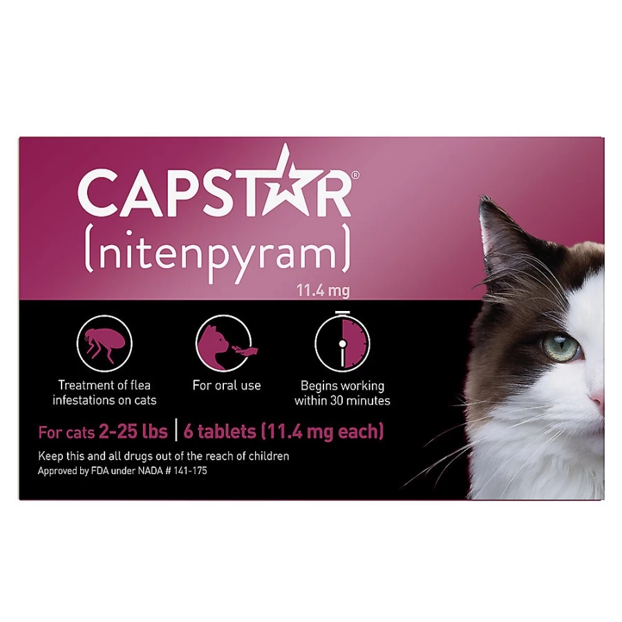 PetSmart Capstar Flea Treatment for Cats - 6 Fast-Acting Tablets (2-25 lbs)