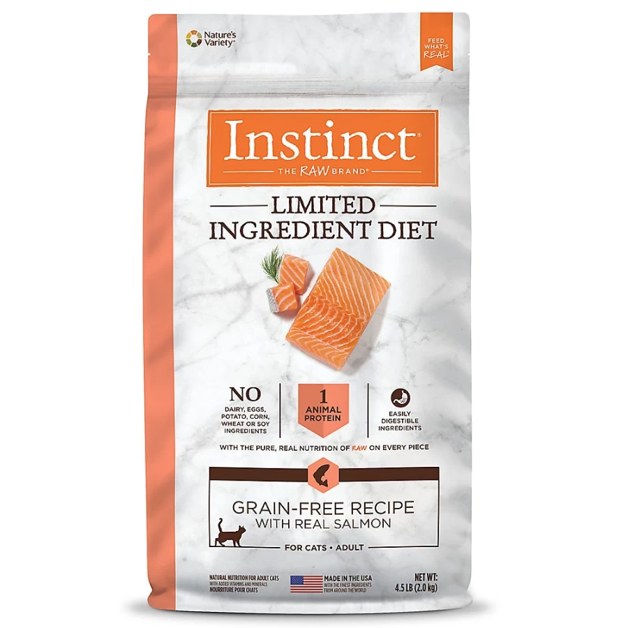 PetSmart Instinct Grain Free Salmon Recipe Limited Ingredient Dry Cat Food for Adult Cats - Natural Protein Rich Diet