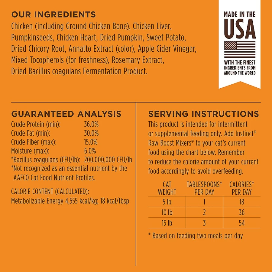 PetSmart Instinct RawBoost Grain Free Digestive Health Cat Food Topper - Natural Protein Mixer for Cats