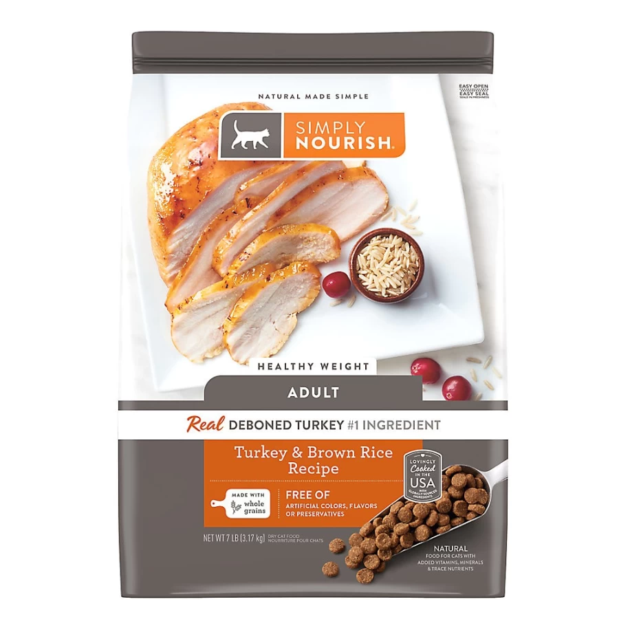 PetSmart Simply Nourish Natural With-Grain Cat Food for Weight Management - Turkey & Brown Rice Recipe