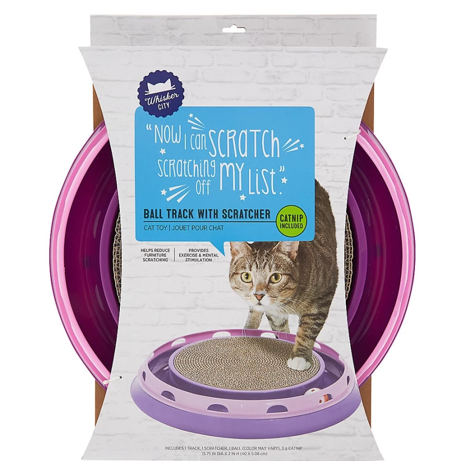 PetSmart Whisker City Interactive Ball Track Scratcher Toy for Cats – Fun Exercise & Play