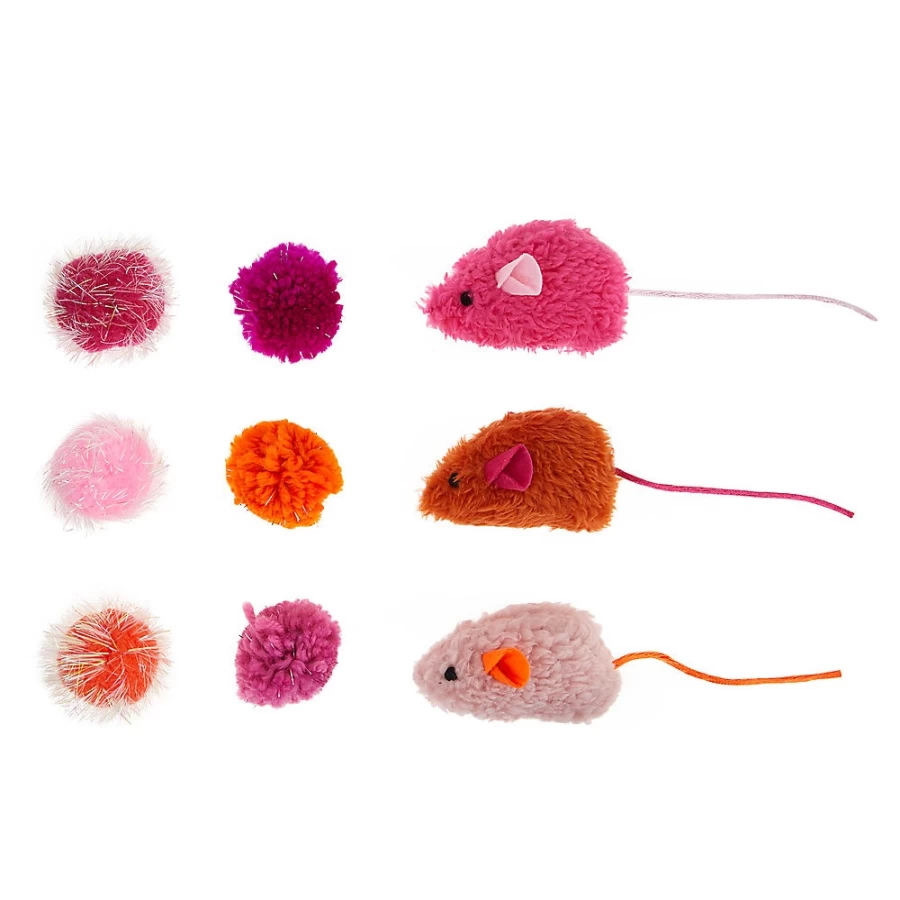 PetSmart Whisker City Colorful MiceBalls Cat Toys - 9 Pack Assorted Colors for Play & Exercise