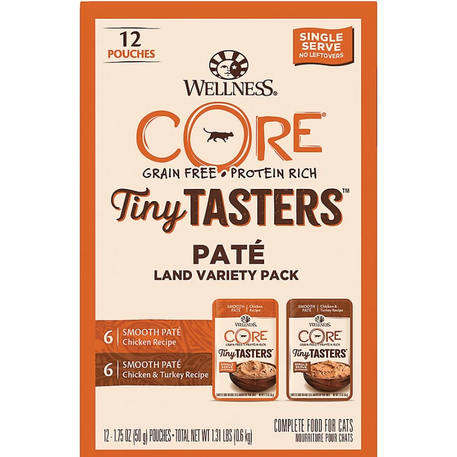 PetSmart Wellness CORE Grain-Free Wet Cat Food Variety Pack - Natural Tiny Tasters Land Recipe for Cats