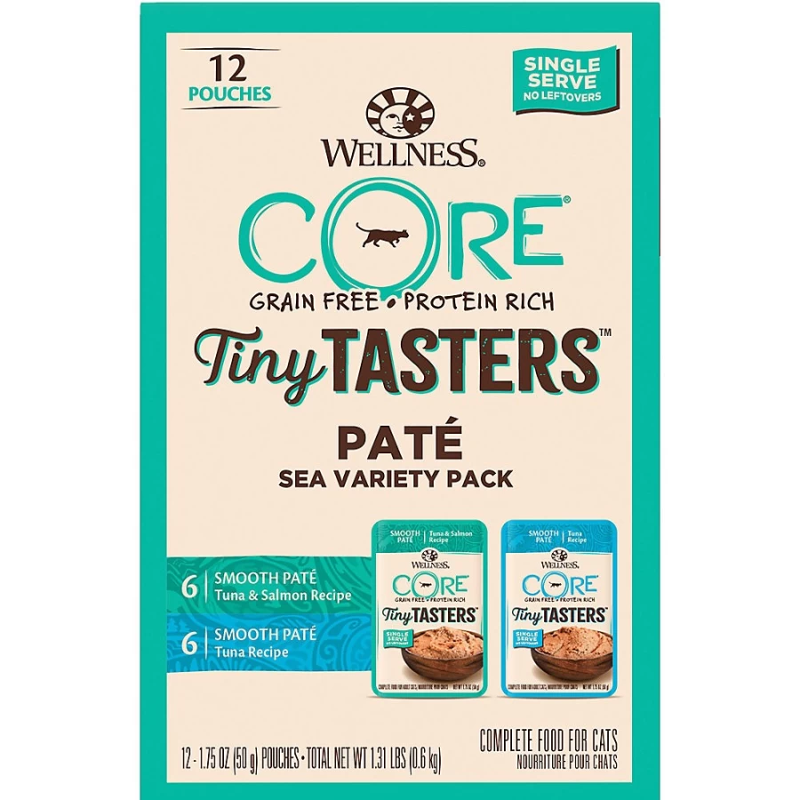 PetSmart Wellness CORE Grain-Free Wet Cat Food Variety Pack - Natural Seafood Flavors for Cats