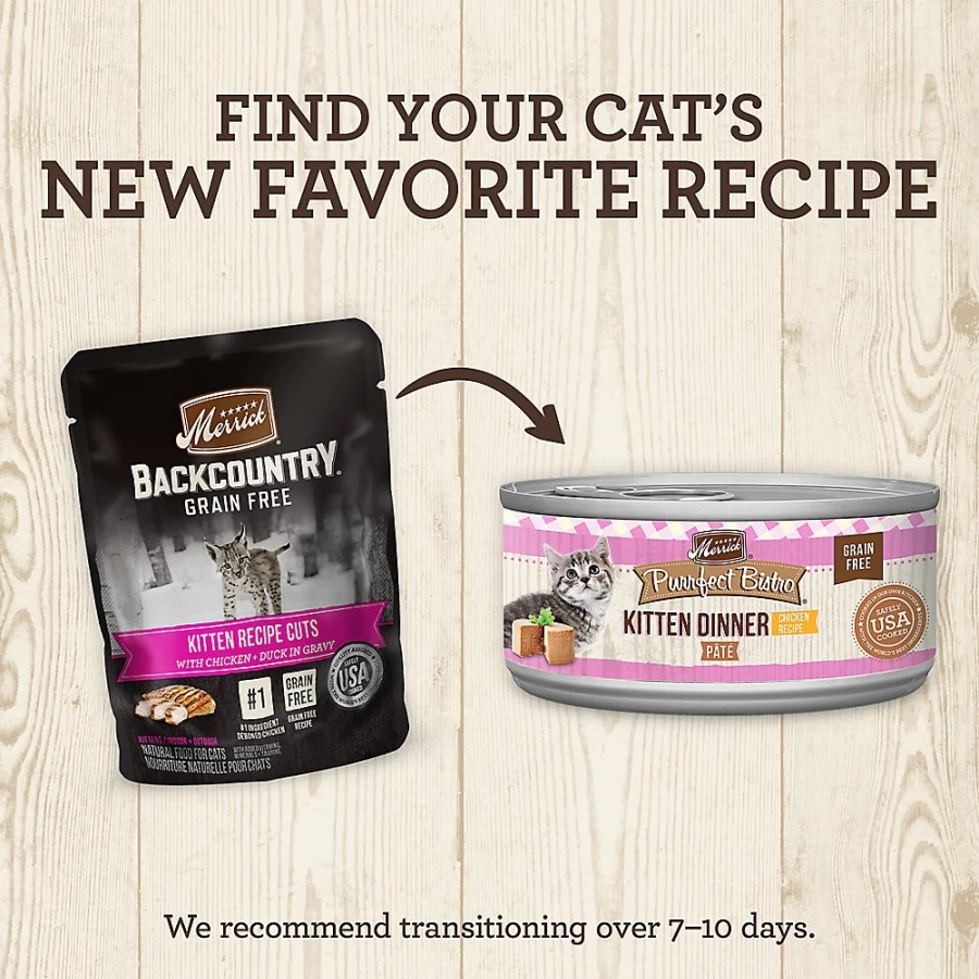 Merrick Backcountry Grain-Free Kitten Wet Cat Food 3oz - Natural Ingredients, Gluten & Corn Free | PetSmart