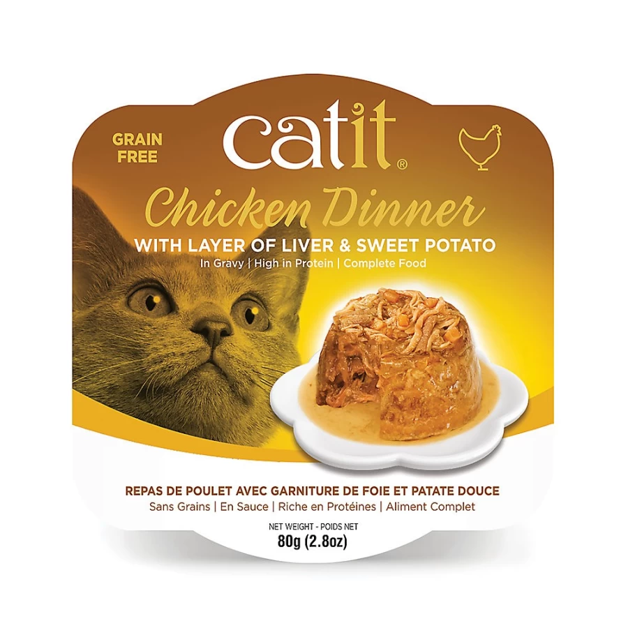 PetSmart Catit Chicken Dinner Adult Cat Food - Liver & Sweet Potato in Gravy for Cats