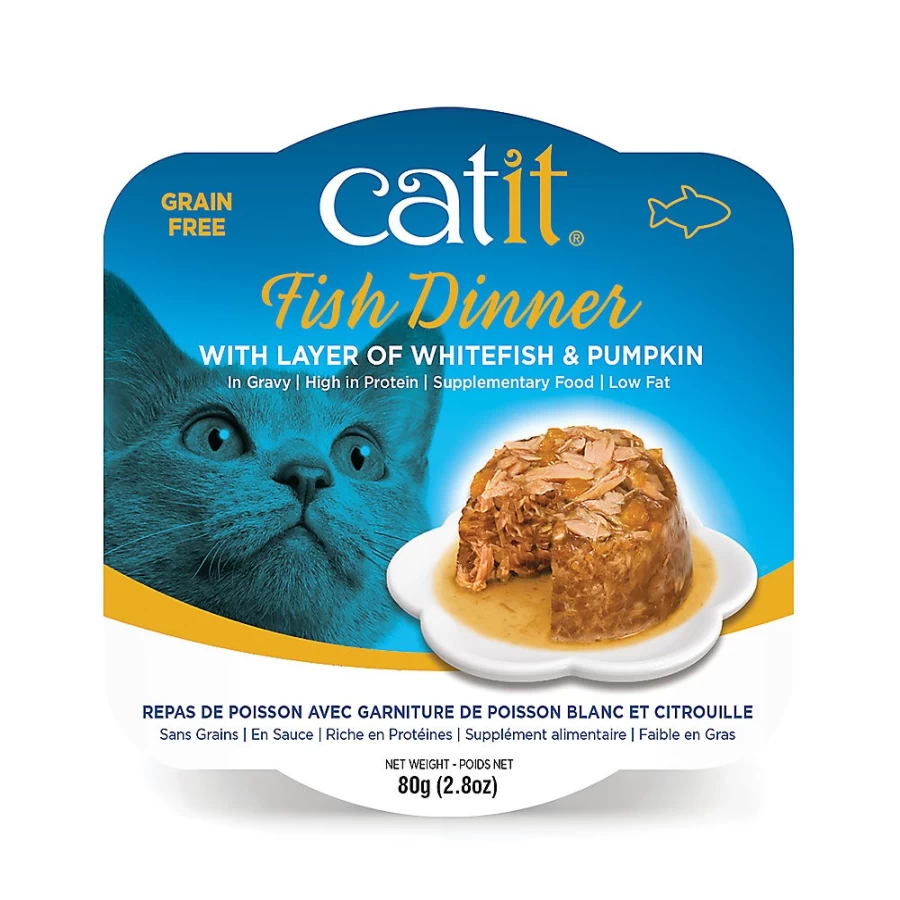 PetSmart Catit Whitefish & Pumpkin Low Fat Gravy Adult Cat Food - Fish Dinner for Cats