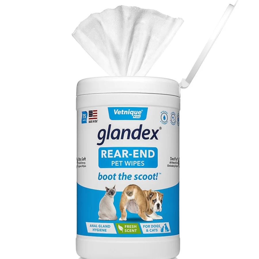 PetSmart Glandex Anal Gland Wipes for Dogs - Hygienic Pet Cleaning Wipes to Boot the Scoot