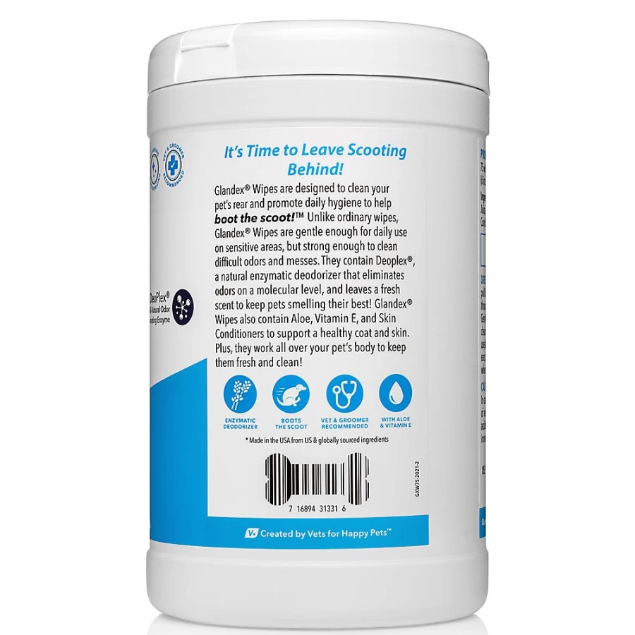 PetSmart Glandex Anal Gland Wipes for Dogs - Hygienic Pet Cleaning Wipes to Boot the Scoot