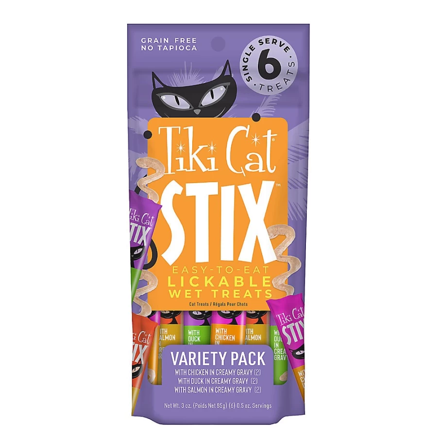 PetSmart Tiki Cat Stix Grain-Free Wet Cat Treats Variety Pack - Healthy Natural Snacks for Cats