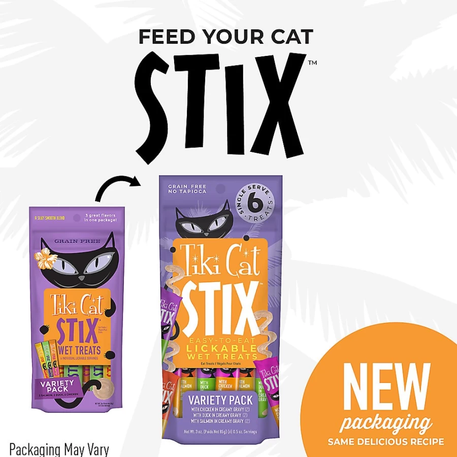 PetSmart Tiki Cat Stix Grain-Free Wet Cat Treats Variety Pack - Healthy Natural Snacks for Cats