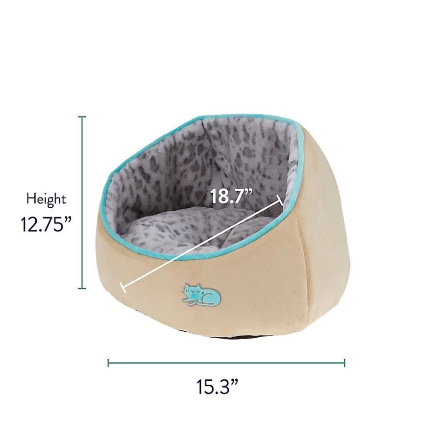 PetSmart Whisker City Leopard Print Cat Bed - Cozy Snuggle Cave for Cats