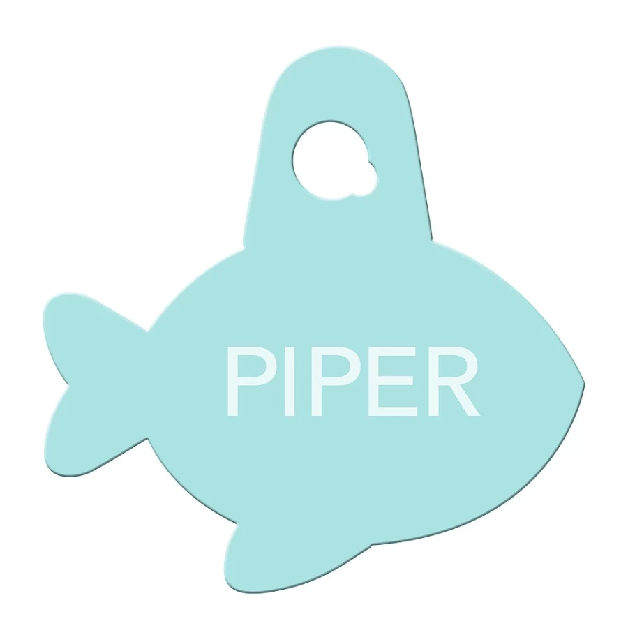 PetSmart Personalized Blue Fish Pet ID Tag - Customizable Dog & Cat Name Tag by TagWorks