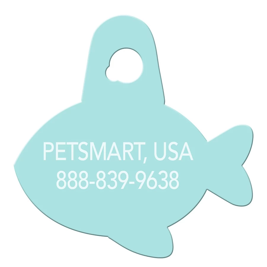 PetSmart Personalized Blue Fish Pet ID Tag - Customizable Dog & Cat Name Tag by TagWorks