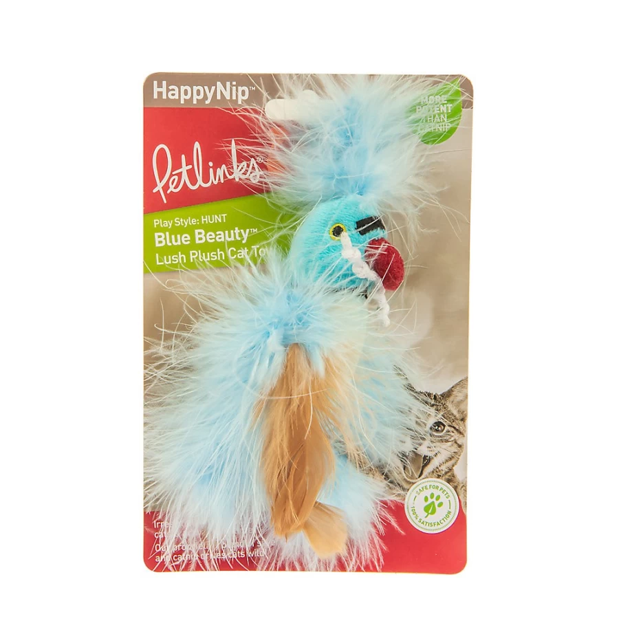 PetSmart Lush Plush Cat Toy - Blue Beautytrade Interactive Petlinks Plaything for Cats