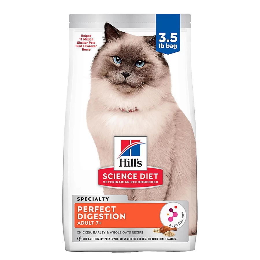 PetSmart Hill's Science Diet Perfect Digestion Dry Cat Food for Adult & Senior Cats 7+ - Chicken Recipe