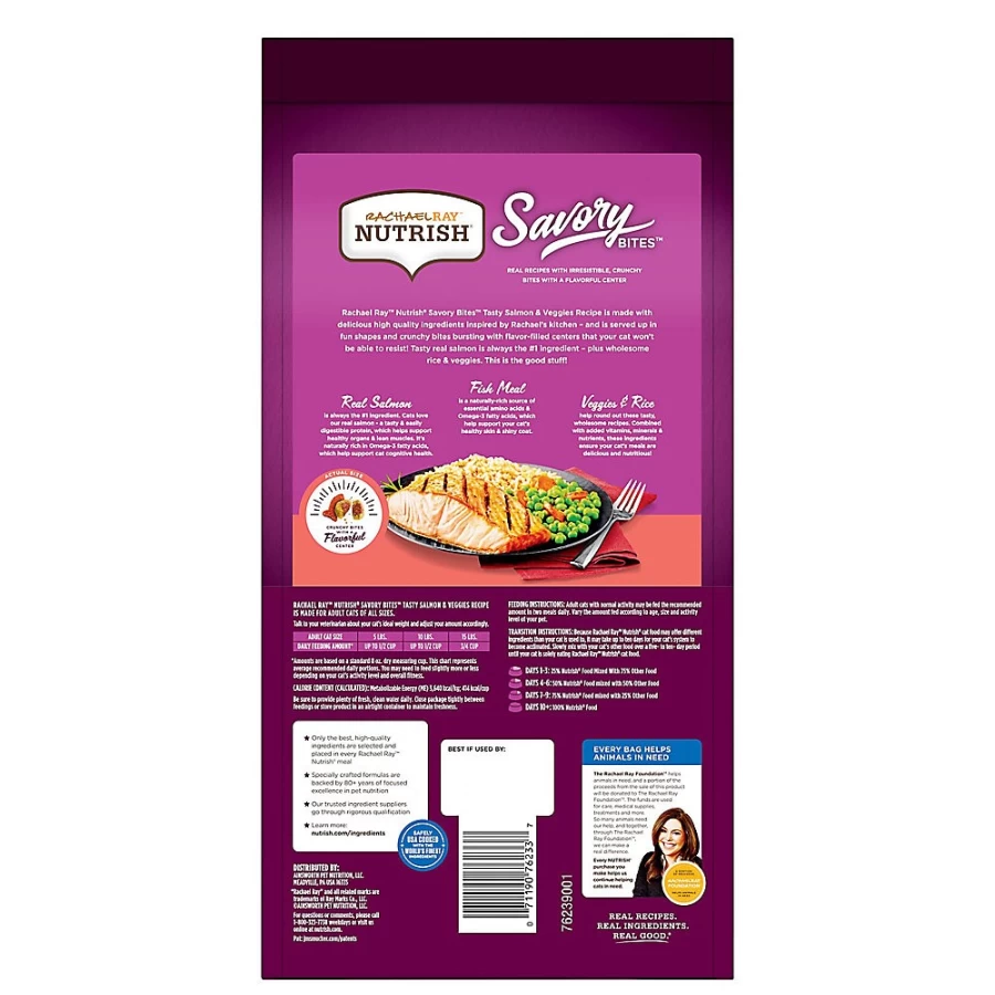 Rachael Ray Nutrish Savory Bites Salmon & Veggies Recipe Dry Cat Food for Adult Cats - PetSmart